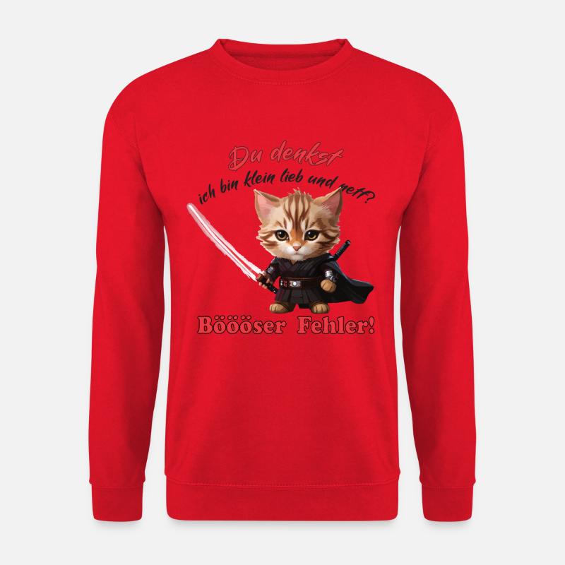 Böser Fehler Lustiger Spruch Katze - Unisex Pullover - Rot