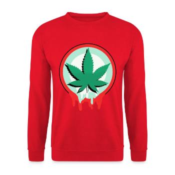 Cannabis - Unisex Sweatshirt - red - Front - Alina (178cm) & Michal (187cm)