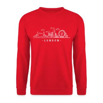 London Capital England Skyline Tower-Bridge - Sweat-shirt Unisexe - rouge - Devant - Alina (178cm) & Michal (187cm)