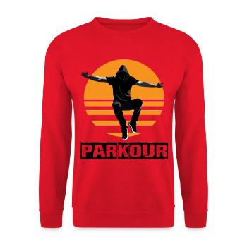 Parkour - Unisex Sweatshirt - red - Front - Alina (178cm) & Michal (187cm)