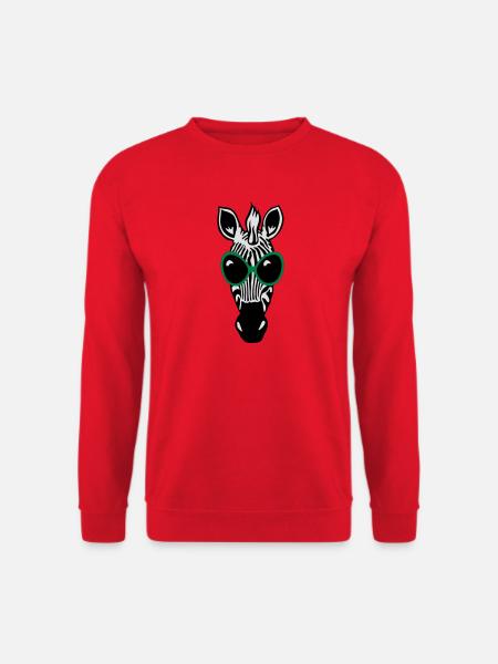 Zebra with sunglasses - Unisex Sweatshirt - red