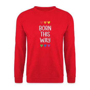 LGBT Pride Month - Born This Way - Unisex Sweatshirt - red - Front - Alina (178cm) & Michal (187cm)