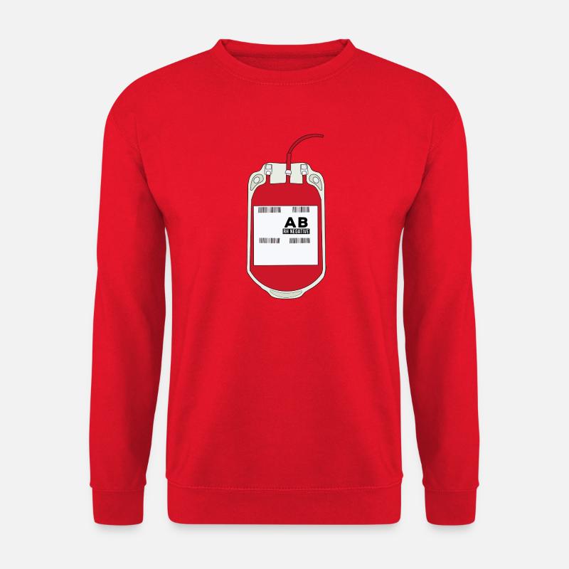 Poche de sang AB négative - Sweat-shirt Unisexe - rouge