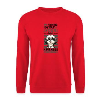 Angeln und Himalaya Schäferhund - Unisex Pullover - Rot - Vorne - Alina (178cm) & Michal (187cm)