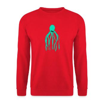 Octopus turquoise - Unisex Sweatshirt - red - Front - Alina (178cm) & Michal (187cm)
