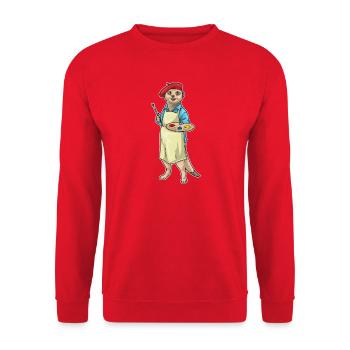 Peinture au pinceau peintre de suricates - Sweat-shirt Unisexe - rouge - Devant - Alina (178cm) & Michal (187cm)
