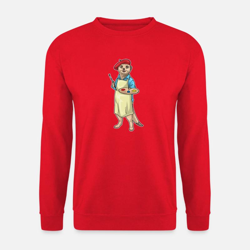 Erdmännchen Maler Pinsel Malen - Unisex Pullover - Rot