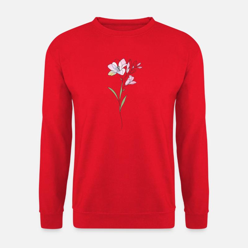 Freesien Blumen Illustration - Unisex Pullover - Rot