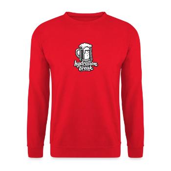 Trinkpause Bier - Unisex Pullover - Rot - Vorne - Alina (178cm) & Michal (187cm)