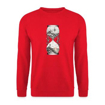 Meeresuhr mit Leuchtturm Kompass - Unisex Pullover - Rot - Vorne - Alina (178cm) & Michal (187cm)