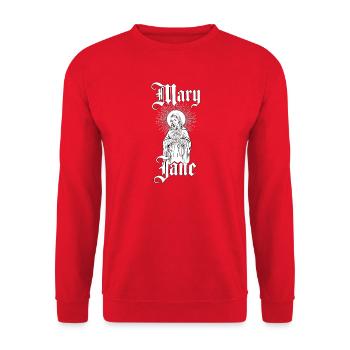 Mary-Jane-Gotik-Ikone - Unisex Pullover - Rot - Vorne - Alina (178cm) & Michal (187cm)