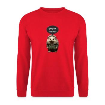 Vergesst uns nicht - Unisex Pullover - Rot - Vorne - Alina (178cm) & Michal (187cm)