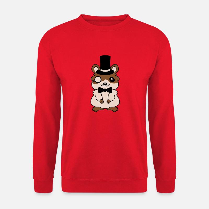 Herr Hamster Zylinder Hut - Unisex Pullover - Rot