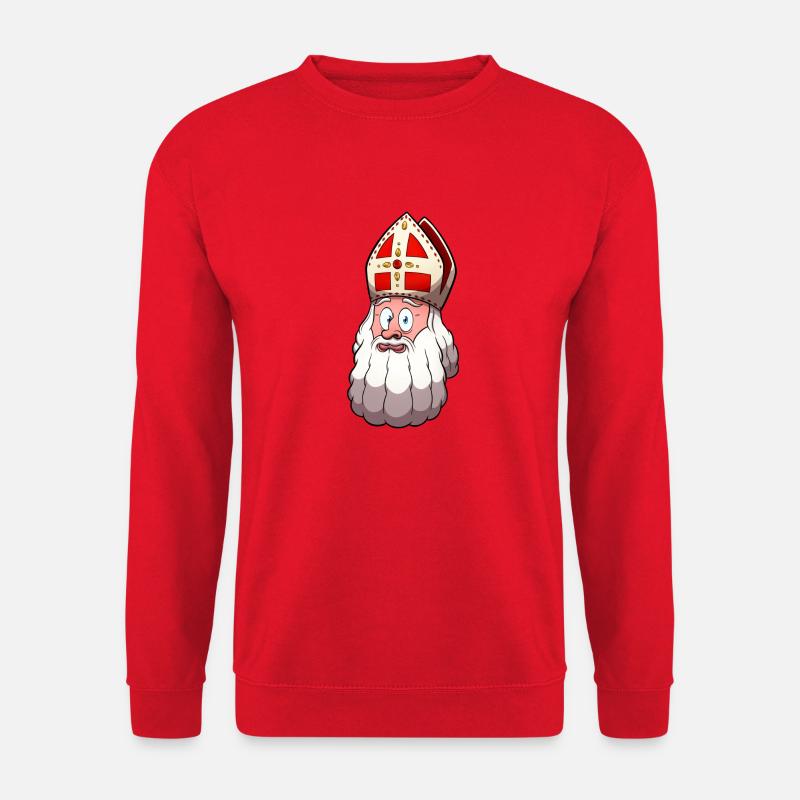 St. Nikolaus Gesicht - Unisex Pullover - Rot