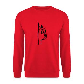Chien 01 noir - Sweat-shirt Unisexe - rouge - Devant - Alina (178cm) & Michal (187cm)