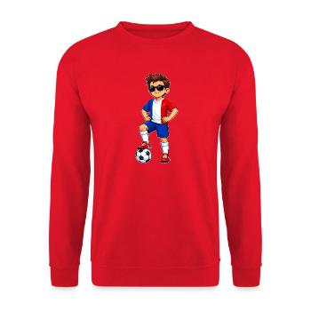 Soccer Boy France Fan French Flag - Unisex Sweatshirt - red - Front - Alina (178cm) & Michal (187cm)