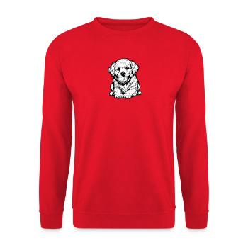 Puppy Portrait Inkline - Unisex Sweatshirt - red - Front - Alina (178cm) & Michal (187cm)