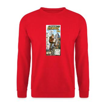Steinbock - Gipfelziele in kleinen Etappen planen - Unisex Pullover - Rot - Vorne - Alina (178cm) & Michal (187cm)