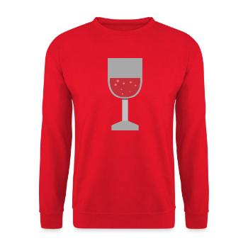 Weinglas - Unisex Pullover - Rot - Vorne - Alina (178cm) & Michal (187cm)