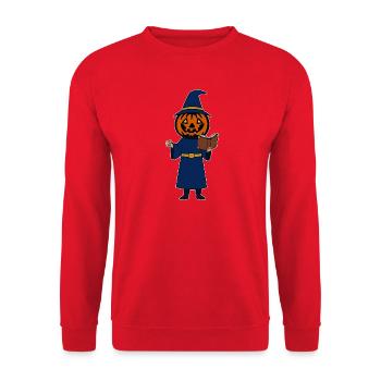 Kürbis-Hexe gruselig Magie  - Unisex Pullover - Rot - Vorne - Alina (178cm) & Michal (187cm)