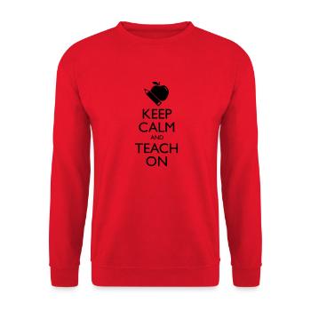 Keep calm and Teach on - Sweat-shirt Unisexe - rouge - Devant - Alina (178cm) & Michal (187cm)