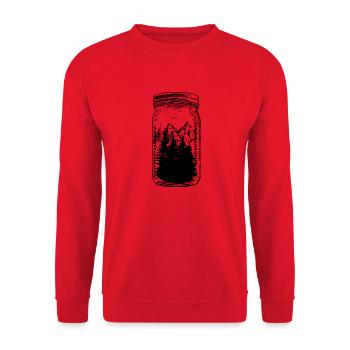 Jug - Tree - Mountain - - Unisex Sweatshirt - red - Front - Alina (178cm) & Michal (187cm)