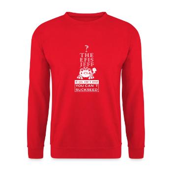 Frog - Who the EF is Jeff - funny rhyme - Unisex Sweatshirt - red - Front - Alina (178cm) & Michal (187cm)