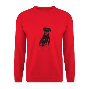 Rottweiler - Unisex Pullover - Rot - Vorne - Alina (178cm) & Michal (187cm)