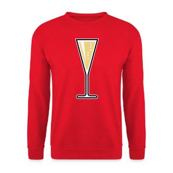 Glass Of Sparkling Wine (Funnel / Closed / 3C) - Unisex Sweatshirt - red - Front - Alina (178cm) & Michal (187cm)