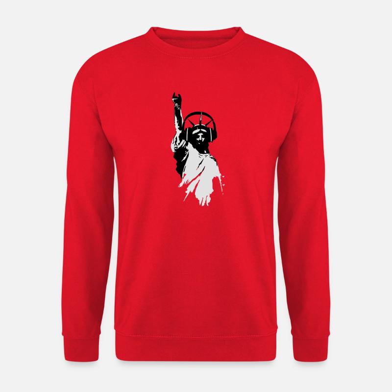 DJane Lady Liberty mit Kopfhörer - Unisex Pullover - Rot