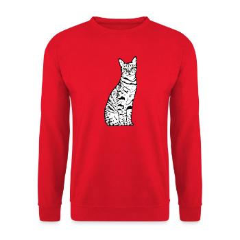 Chat blanc Chat Chat blanc Cadeau - Sweat-shirt Unisexe - rouge - Devant - Alina (178cm) & Michal (187cm)