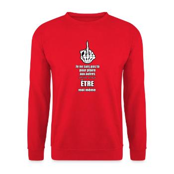 Middle finger (I am myself) - Unisex Sweatshirt - red - Front - Alina (178cm) & Michal (187cm)