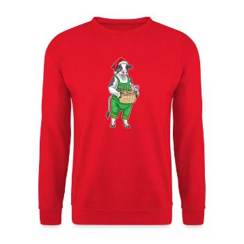 Cow Christmas Candy Cane - Unisex Sweatshirt - red - Front - Alina (178cm) & Michal (187cm)