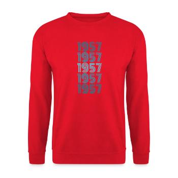 Gift for Vintage 1957 - Unisex Sweatshirt - red - Front - Alina (178cm) & Michal (187cm)