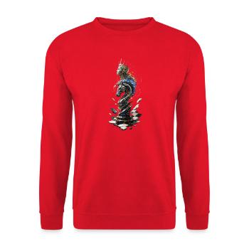 Elektrischer Königlicher Ritter - Unisex Pullover - Rot - Vorne - Alina (178cm) & Michal (187cm)