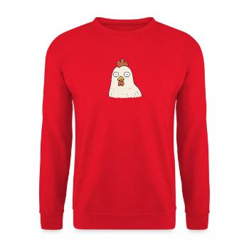 TINY ACTIVISTS | Chicken - Unisex Sweatshirt - red - Front - Alina (178cm) & Michal (187cm)