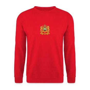 Marokko Wappen 1 - Unisex Pullover - Rot - Vorne - Alina (178cm) & Michal (187cm)