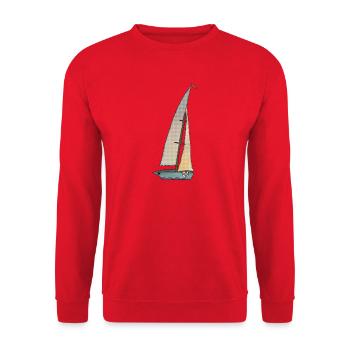Segelboot - Unisex Pullover - Rot - Vorne - Alina (178cm) & Michal (187cm)