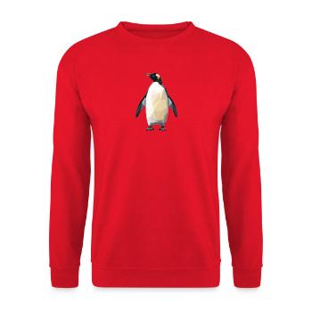 Pingouin géométrique - Sweat-shirt Unisexe - rouge - Devant - Alina (178cm) & Michal (187cm)