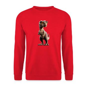 T-Rex Tyrannosaurus Rex Dino Papa Dinosaure - Sweat-shirt Unisexe - rouge - Devant - Alina (178cm) & Michal (187cm)