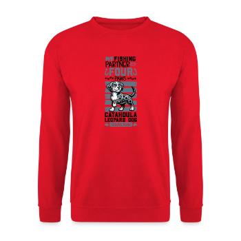 Angeln und Gos d’Atura Català - Unisex Pullover - Rot - Vorne - Alina (178cm) & Michal (187cm)