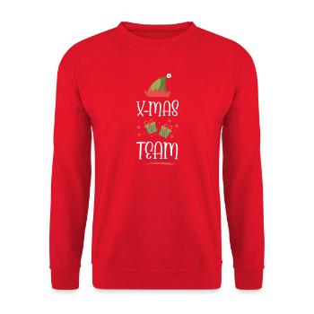 L’équipe X-Mas - Sweat-shirt Unisexe - rouge - Devant - Alina (178cm) & Michal (187cm)