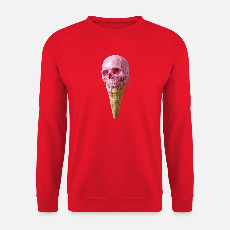 Pink Skull Eiscreme Kunst - Unisex Pullover - Rot