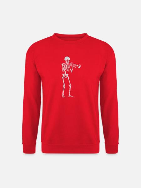 Skeleton spielt Trompete - Unisex Pullover - Rot