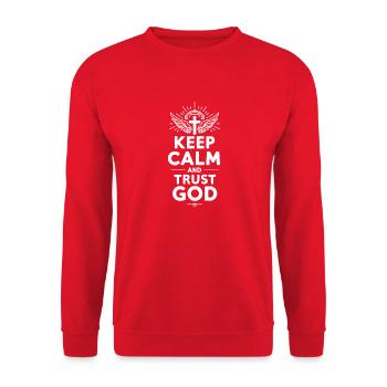 Restez calme et faites confiance à Dieu - Sweat-shirt Unisexe - rouge - Devant - Alina (178cm) & Michal (187cm)