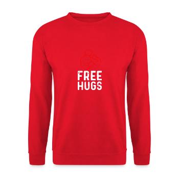 Free Hugs - Drôle de Brésilien Jiu-Jitsu BJJ - Sweat-shirt Unisexe - rouge - Devant - Alina (178cm) & Michal (187cm)