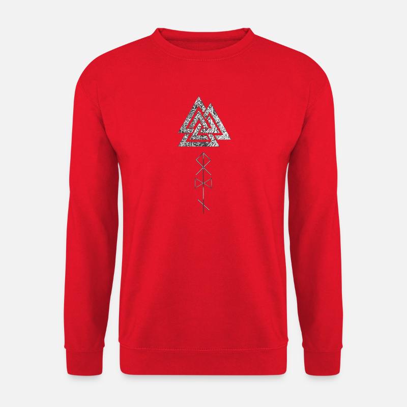 Valknut mit Odin Runen - Unisex Pullover - Rot