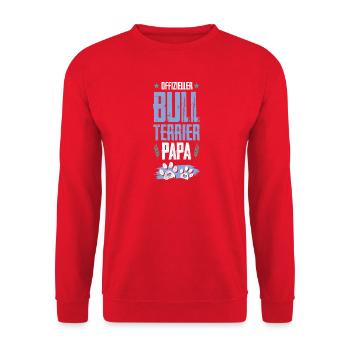 bull terrier dogs dad - Unisex Sweatshirt - red - Front - Alina (178cm) & Michal (187cm)