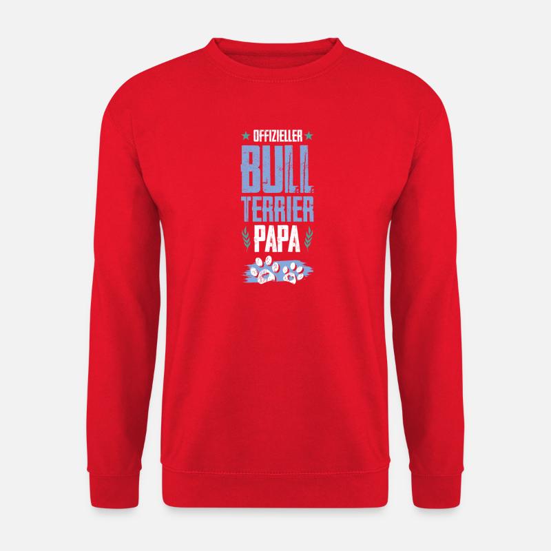 bull terrier hunde papa - Unisex Pullover - Rot