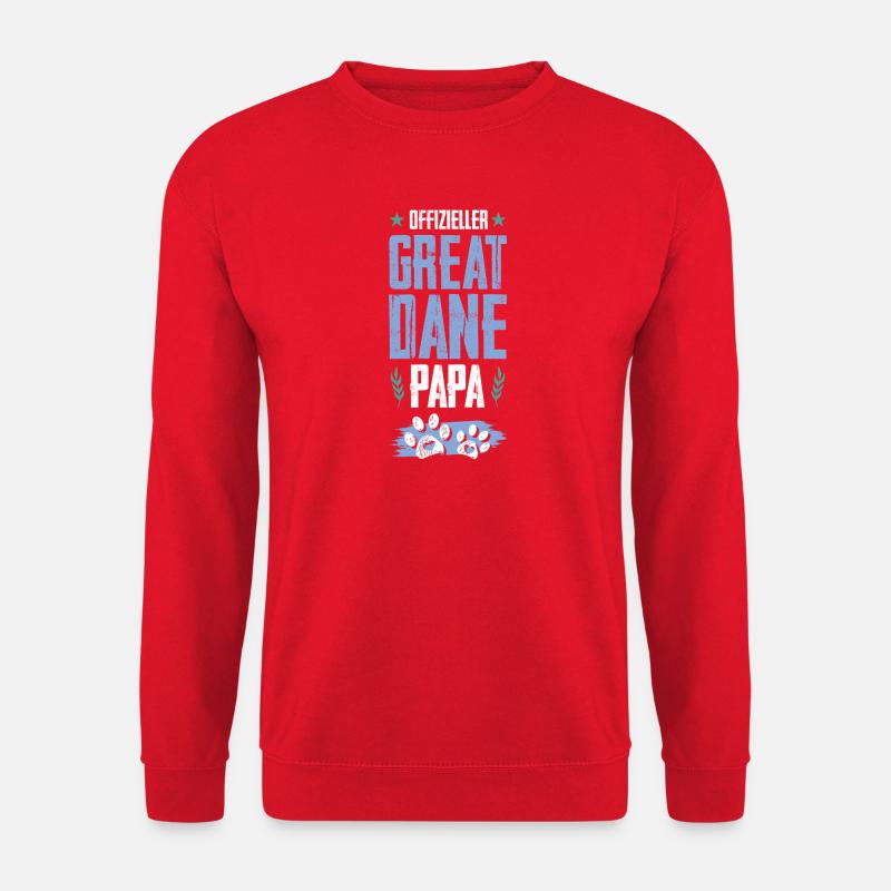 great dane hunde papa - Unisex Pullover - Rot